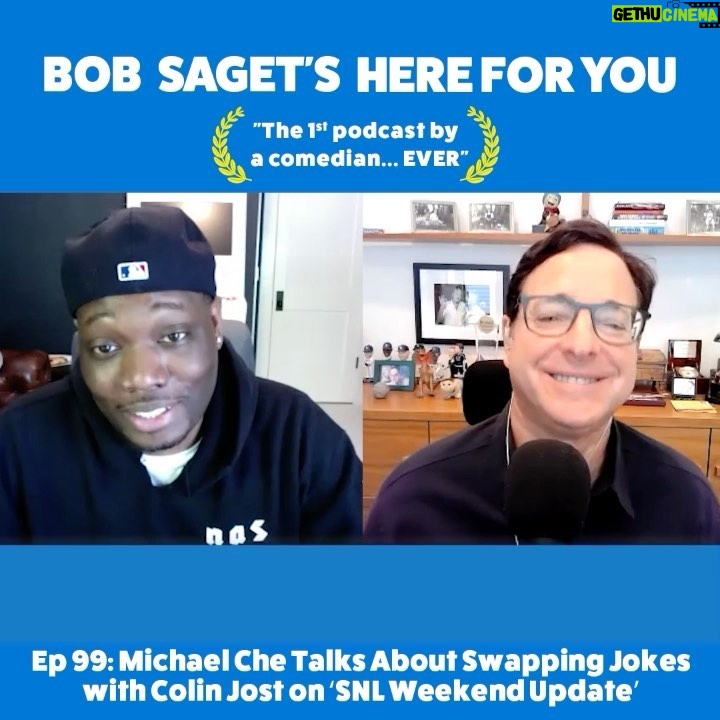 Bob Saget Instagram - So enjoyed my conversation with the wonderful #MichaelChe on TODAY’S NEW EPISODE. It’s titled: “Michael Che Talks to Bob About His Show, “That Damn Michael Che” and How He Found His Voice on “SNL Weekend Update.” SUBSCRIBE & LISTEN at: apple.co/bobsaget @applepodcasts @applemusic @itunes @apple @studio71us @studio71official @studio71uk @studio71it #comedypodcast #podcastinterview @chethinks