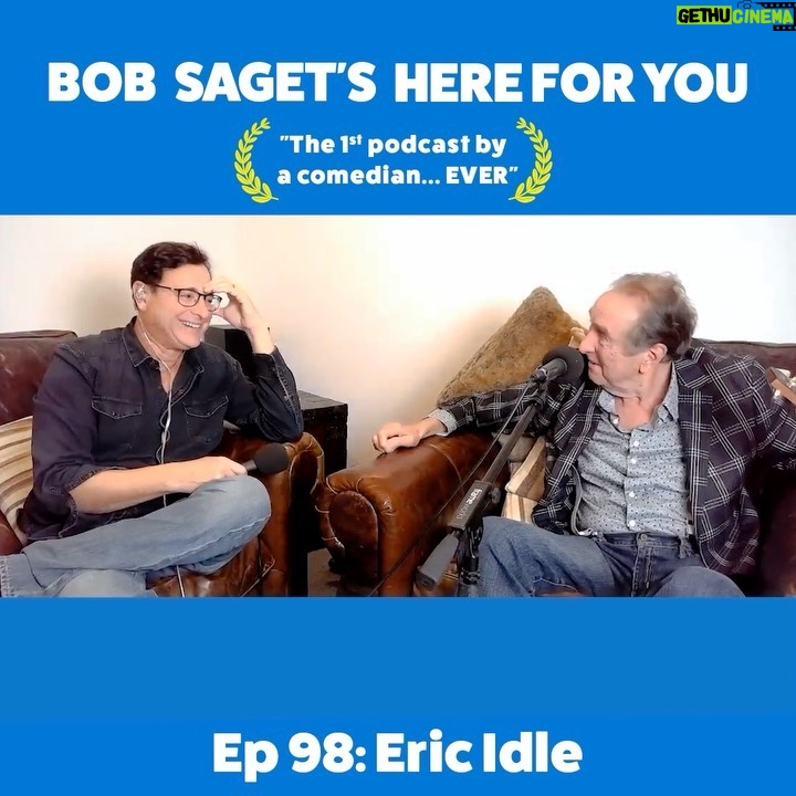 Bob Saget Instagram - Such a special NEW EPISODE TODAY with Monty Python Legend, the brilliant ERIC IDLE -In a Podcast Episode Titled: “Eric Idle Talks to Bob About Monty Python, Spamalot the Musical, and Why He Always Looks on the Bright Side of Life.” SUBSCRIBE & LISTEN: apple.co/bobsaget @ApplePodcasts @applemusic @itunes @apple @studio71us @studio71uk @studio71official @studio71fr @studio71it #comedypodcast #comedyinterview #podcastinterview