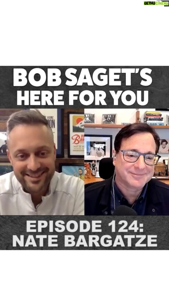 Bob Saget Instagram - TODAY’S NEW EP is with one of my favorite standups, @natebargatze - We talk about his newest @netflix special, “The Greatest Average American,” His selling out “Raincheck Tour,” and his unique and incredibly relatable perspective on comedy. Available wherever you get your podcasts or go to: https://bit.ly/BobSagetsHereForYou From @allthingscomedy