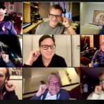 Bob Saget Instagram - What a gift tonight. After our dear friend, the amazing @thenormanlear accepted The Carol Burnett Award for outstanding contributions to television at The Golden Globes, we got on our weekly zoom call, where, as dear friends, we occasionally have cigars and talk about life or have wonderful conversations. In person, we will one day play music together again–– but for now we still connect weekly on our zoom cigar nights. In this photo, here we all pull on our ear lobes as Norman did on the Globes in honor of Carol Burnett. Like Norman said, as Carol said, “I’m so we glad we had this time together.” We’re all so glad we had this time together— Tonight dear Norman, and for many nights to come. Pictured from top left, @thenormanlear @erichirshberg , Glen Barros, John Burk, I’m the center square, Rick Braun aka: @brauntosoarus , @martinguiguiofficial @davidstephenkoz @paulhipp - and missing from this photo, who joined shortly after, Gregg Field. Keep your friends close these days. And as Norman once said, “Music will be the thing that unites all of us.” —Or something like that, but more eloquent.