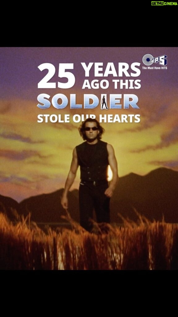 Bobby Deol Instagram - The #Soldier we’ve loved for 25 years... ❤️ #25YearsOfSoldier @theabbasmustan #BobbyDeol @realpz @iam_johnylever @therealalkayagnik @kumarsanuofficial @anumalikmusic