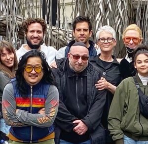 Bobby Lee Instagram - I’m too nervous to ask Cate Blanchett for a photo so I cropped a large group photo to highlight our proximity. @realeliroth @edgarramirez25 @curtisleejamie Also thank you to Jamie for inviting me to the most beautiful synagogue I’ve ever seen!