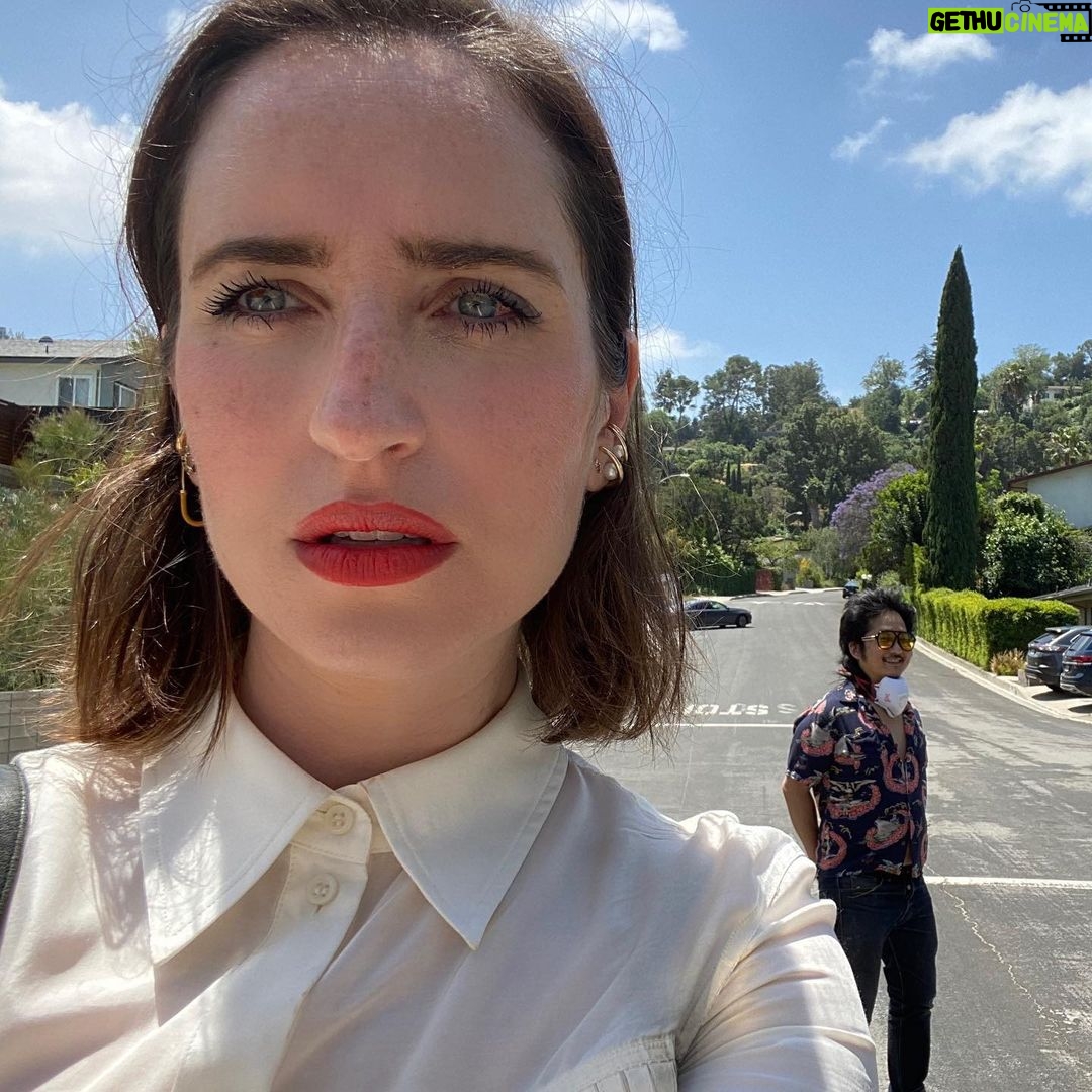 Bobby Lee Instagram - Social distance work/hang with ding dong @zoelisterjones fun fun fun!