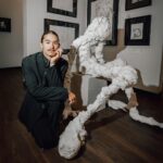 Booboo Stewart Instagram - Me with my plaster children.. come sit and see them for yourself at the @parkwestvegas until nov 20th 🦅🦅 . 📷 @stardustfallout