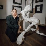 Booboo Stewart Instagram – Me with my plaster children.. come sit and see them for yourself at the @parkwestvegas until nov 20th 🦅🦅
.
📷 @stardustfallout