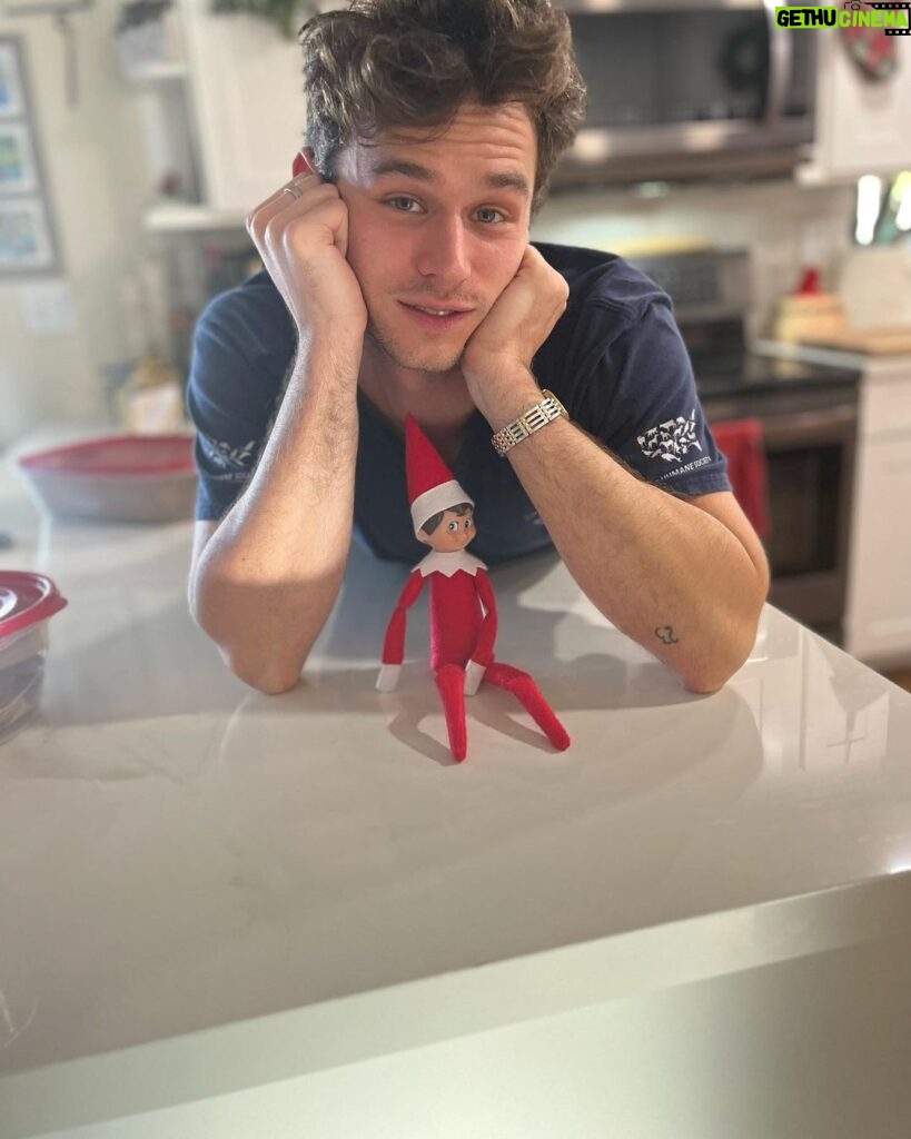 Brandon Flynn Instagram - Hope there’s a lot of elfin this hole-y day szn… no, YOU grow up!