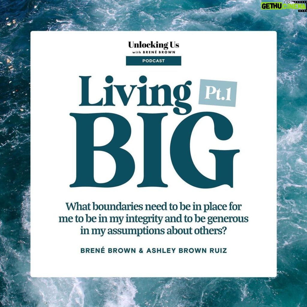 Brené Brown Instagram - Living BIG: ⁣ ⁣ Boundaries⁣ Integrity⁣ Generosity ⁣ ⁣ This special two-parter with Ashley will be our last “Unlocking Us” podcast with Spotify. We’re not sure what’s next, but we are 100% grateful for sharing this long walk with you. ⁣ ⁣ Ashley and I take on the topics of generosity, resentment, boundaries, and grief. In this episode, I read a long passage to you from “Rising Strong.” It’s all about how our Living BIG strategy kicked off (spoiler alert: I am very, very, very pissed-off in this story).⁣ ⁣ You can listen to the podcast and our entire library of episodes on Spotify. You can also go to stories and swipe up to join our mailing list. We’ll keep you posted on what’s next! ⁣ ⁣ Link to the podcast is in my profile.