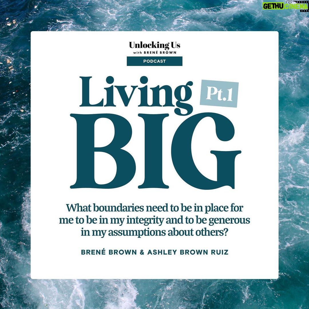 Brené Brown Instagram - Living BIG: Boundaries Integrity Generosity This special two-parter with Ashley will be our last “Unlocking Us” podcast with Spotify. We’re not sure what’s next, but we are 100% grateful for sharing this long walk with you. Ashley and I take on the topics of generosity, resentment, boundaries, and grief. In this episode, I read a long passage to you from “Rising Strong.” It’s all about how our Living BIG strategy kicked off (spoiler alert: I am very, very, very pissed-off in this story). You can listen to the podcast and our entire library of episodes on Spotify. You can also go to stories and swipe up to join our mailing list. We’ll keep you posted on what’s next! Link to the podcast is in my profile.