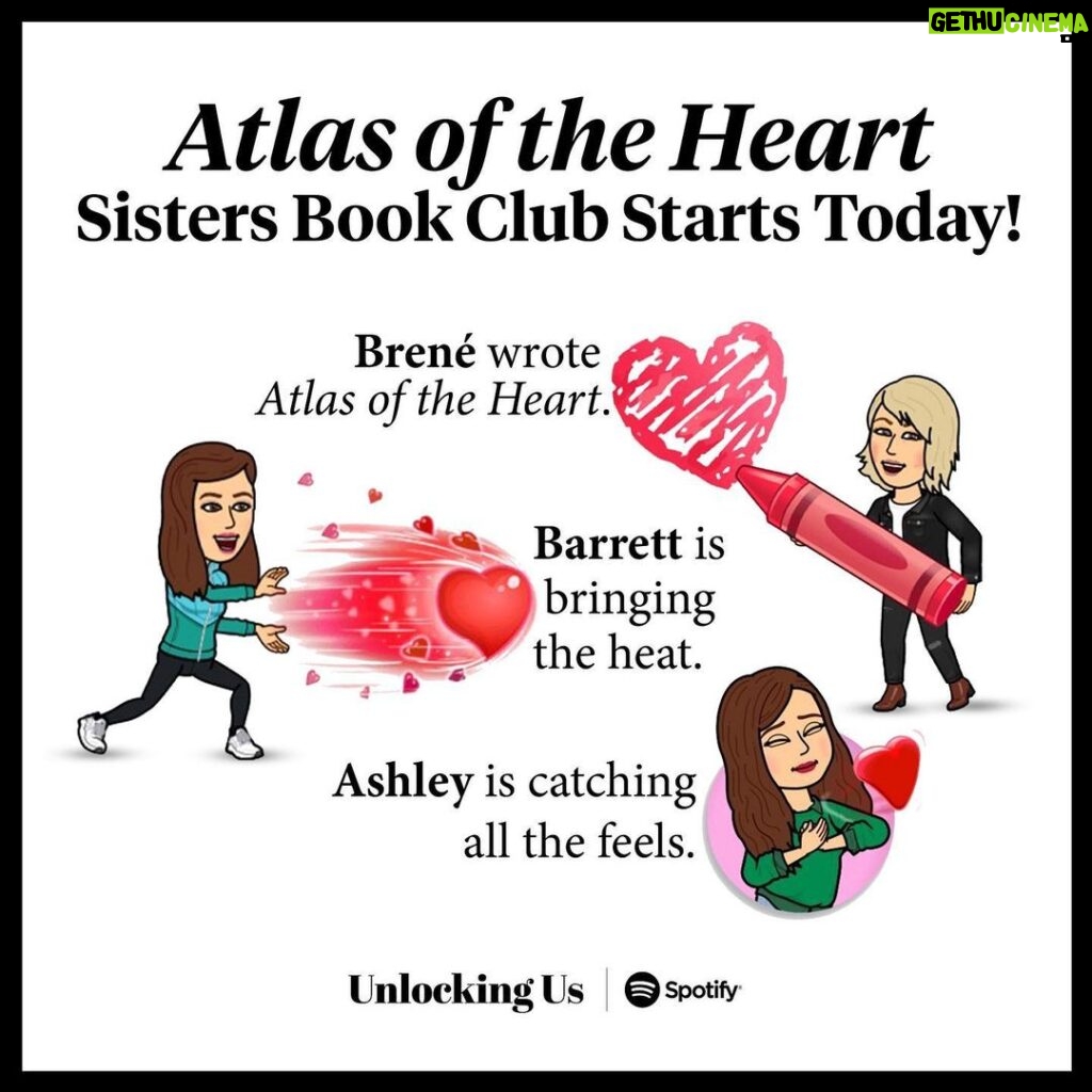 Brené Brown Instagram - The tables have turned. My little sisters are interviewing me on “Unlocking Us.” And they’re on fire. In this kickoff episode of our Unlocking Us Sisters Book Club on “Atlas,” we talk about growing up, falling down, and emotions. A shit ton of emotions. A huge thank you to Ashley and Barrett for the thoughtful (and tough) questions. And to all of you for reading along with us. ❤️🗺️❤️