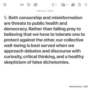 Brené Brown Instagram - Why I paused the podcasts. You can scroll through the post here or read it on the home page of brenebrown.com.