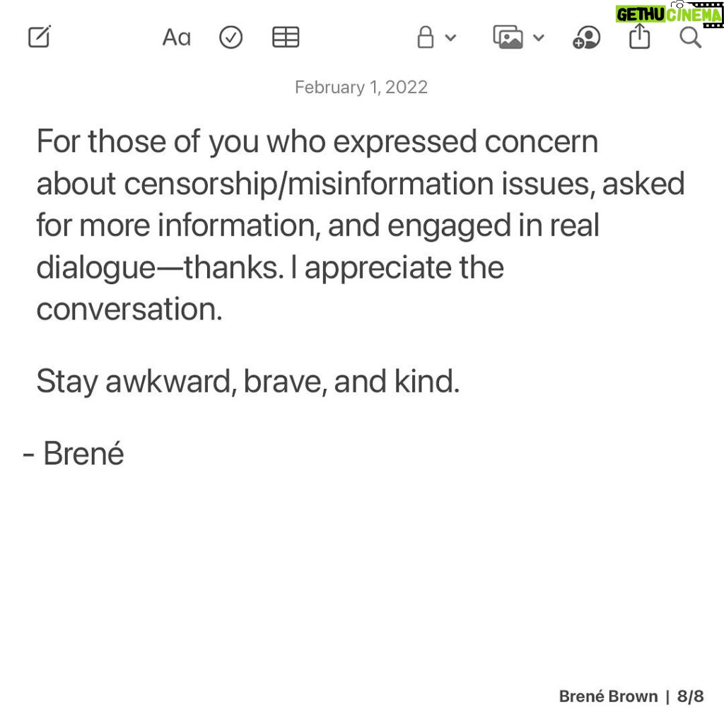 Brené Brown Instagram - Why I paused the podcasts. You can scroll through the post here or read it on the home page of brenebrown.com.