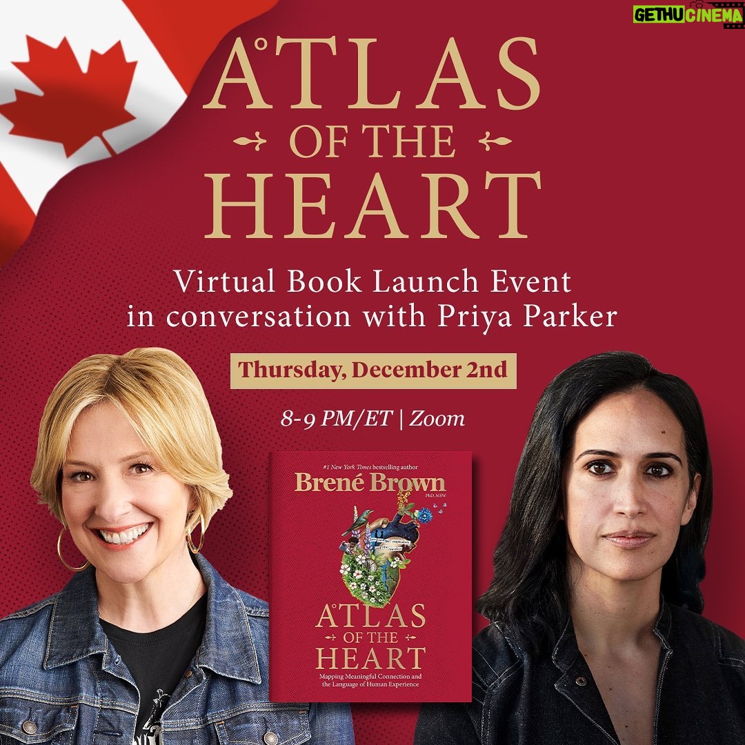 Brené Brown Instagram - I ❤️ Canada. Our virtual “Atlas” book launch event on December 2 will now be hosted by a number of indie booksellers in Canada as well as our favorite shops in the U.S.! Check out the link in my profile to see the local bookstores that are participating and to get your tickets. Can’t wait to see everybody soon!