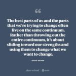 Brené Brown Instagram - In today’s “Dare to Lead” episode on the “Hardest Feedback I’ve Ever Received,” I share how difficult it was for me to hear that I can be scary when I’m scared. I come from a long line of scary scared people, so I know what it’s like to be across the table from that energy. Being a scary person when you’re afraid is such the antithesis to courageous leadership. It unravels trust. It keeps people on eggshells. I don’t want to be that kind of person, or that kind of leader. But the paradox is, the intensity that fuels my fear-to-scary self is the same intensity that fuels one of my greatest strengths as a leader: my creativity. So finding the balance on this intensity continuum is something I work on every day. Every. day. Stay tuned for part two in this feedback series, coming next week, when Barrett and I will unpack the ins and outs of the Engaged Feedback Checklist.