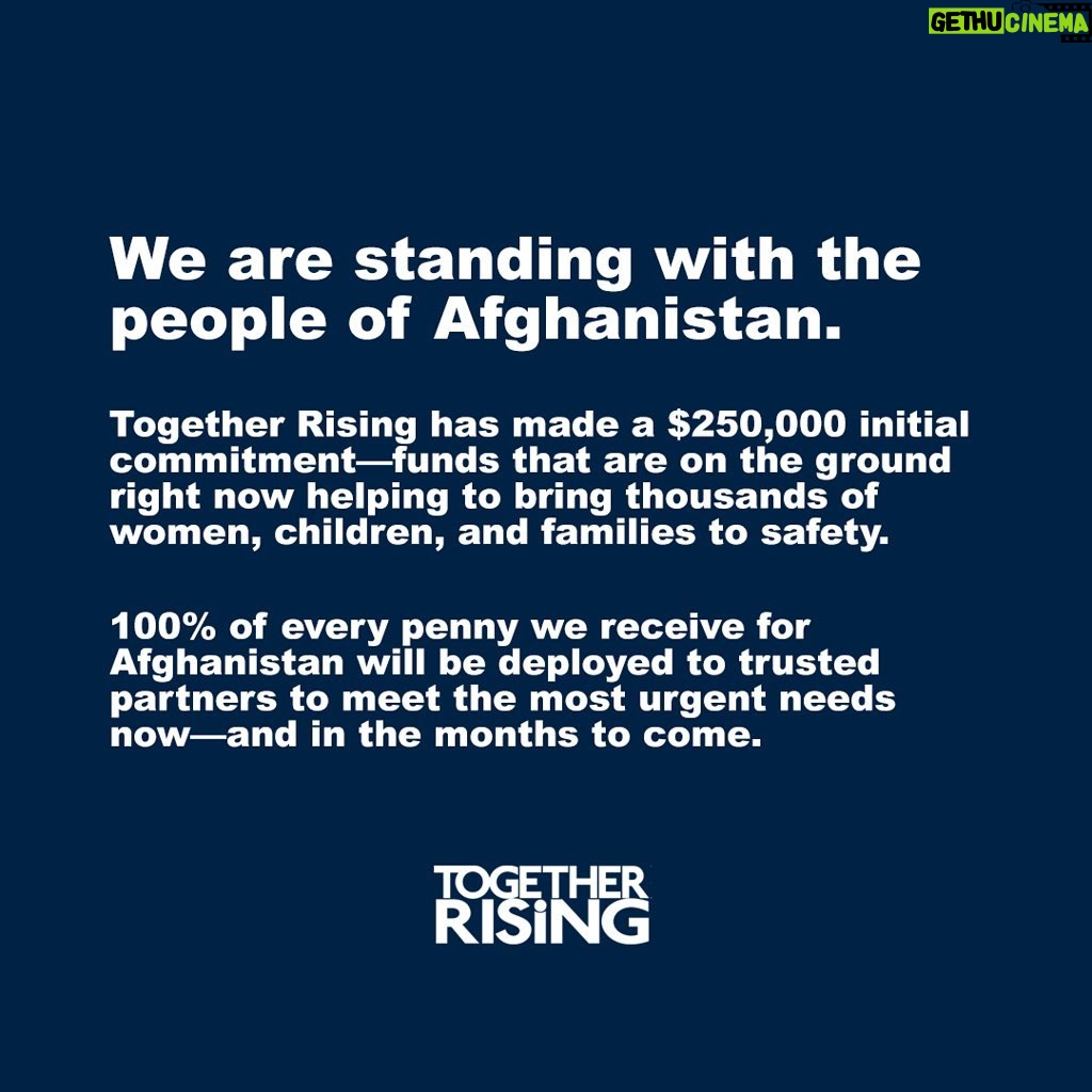 Brené Brown Instagram - I’ve seen this wholehearted community raise over a million dollars through donations that averaged between $5 and $10. If you have the resources, I’d really appreciate your help supporting @together.rising’s work with the people of Afghanistan during this crisis. Like many of you, I feel scared, sad, and overwhelmed with the pain in the world right now. I appreciate the invitation to give to an organization that supports the people on the ground who can best serve those in need. There’s a link in my profile or you can go to stories and swipe up.