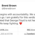 Brené Brown Instagram - We (the white folks) must continue the work so those traumatized by injustice and violence can rest. That’s also accountability and repair. And love - doing our own work is what love looks like.