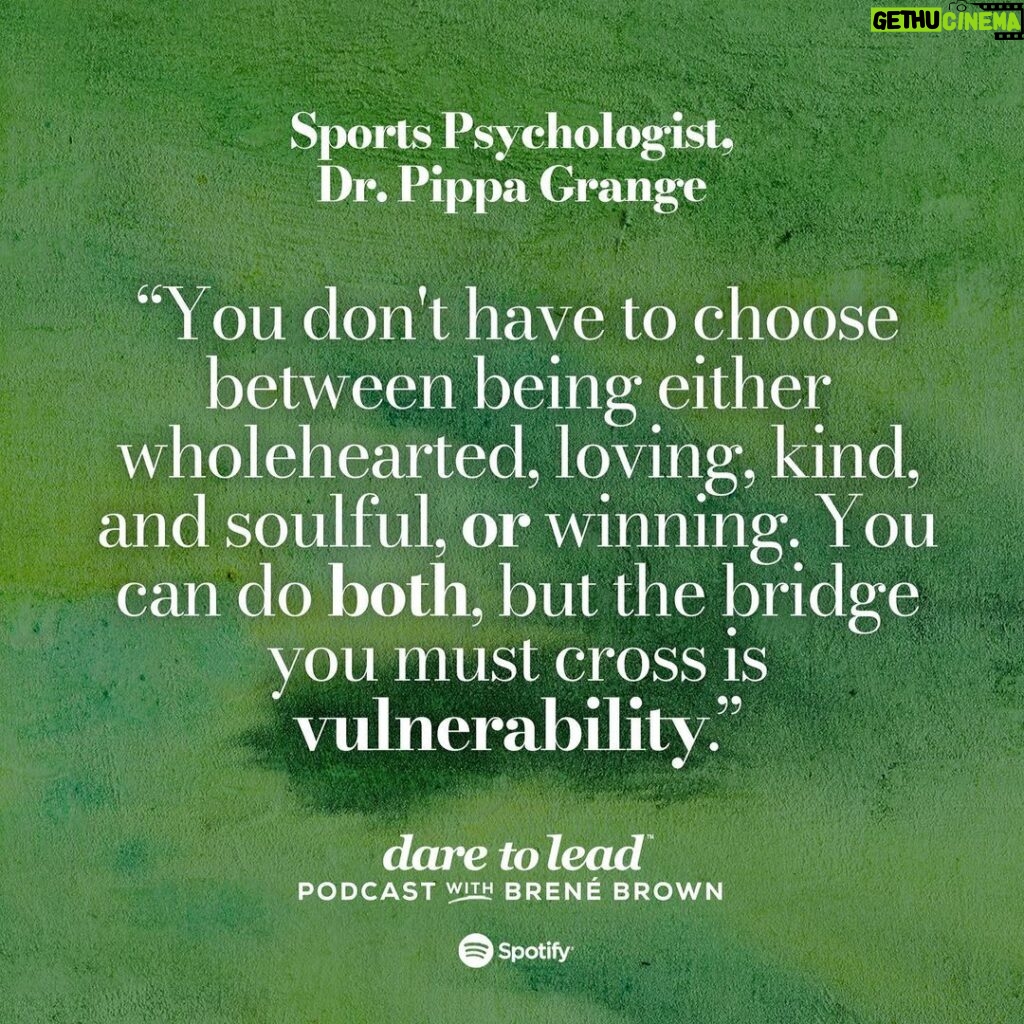Brené Brown Instagram - Y'all know I LOVED this conversation! Dr. @pippagrange is one of the most respected sports psychologists in the world — she's transformed teams across sports and across the globe. In this conversation on the Dare to Lead podcast, we talk about what it means to live with an open heart versus clenched fists.