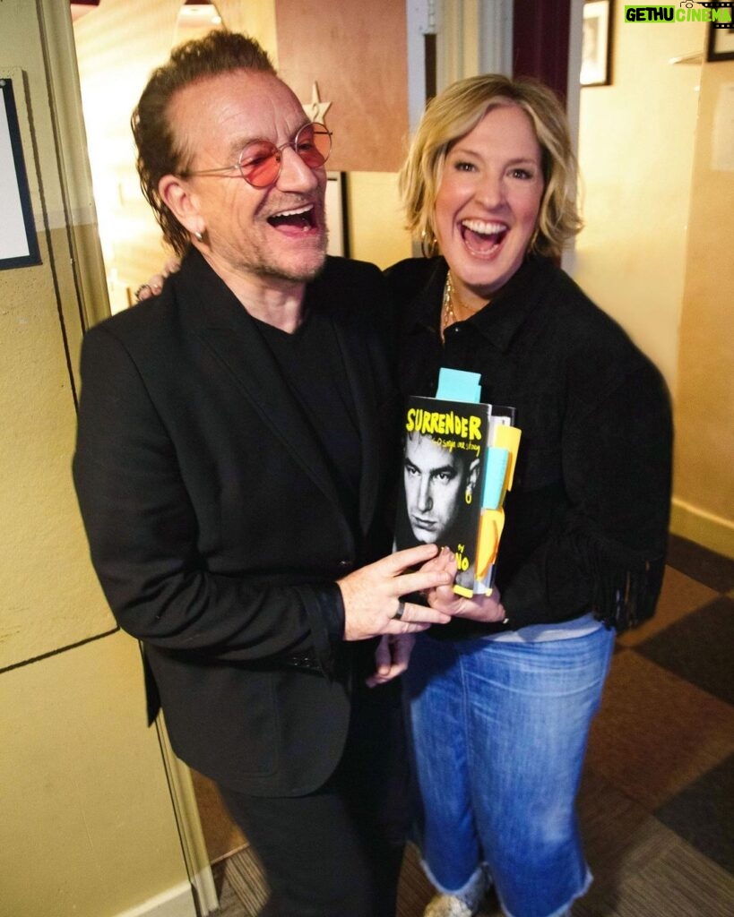 Brené Brown Instagram - Welcome to Part 1 of my conversation with Bono, recorded live at the historic @paramountaustin in Austin, Texas. I have been a fan since the very beginning, and this event, presented by @aclfestival’s Bonus Tracks, was sheer magic. Eighteen-year-old me—the girl with the asymmetric haircut, combat boots, and a Walkman that played @u2’s “War” album from daylight to dusk every single day for a year—is wondering, How in the hell did I pull this off? The answer is, I don’t know. What I do know is that we were mentally in sync, spiritually locked in, and we talked about everything from rock and roll and activism to faith and the power of paradox. Bono’s new memoir, “Surrender: 40 Songs, One Story,” is the ultimate love story—to his wife, Ali; to his family and friends; to the band; and to all of us who’ve found both peace and provocation in the music. Listen at the link in bio.