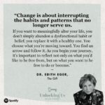 Brené Brown Instagram – When @dr.editheger was 16 years old, her family was sent to Auschwitz concentration camp. Her parents were murdered the day they arrived. Dr. Eger was pulled from a pile of corpses when the camp was liberated in 1945. She’s dedicated her life to finding her freedom and dedicated her career to helping us understand trauma, healing, and the power of the human spirit. I will never stop feeling deeply moved by and grateful for this conversation and Dr. Eger’s work.