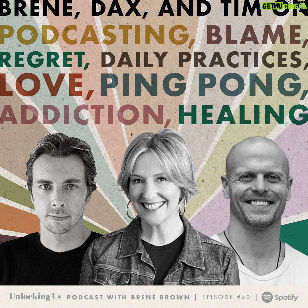 Brené Brown Instagram - If you like vulnerable, honest, and messy, this might be the episode for you. Thank you @timferriss and @daxshepard for keeping it real and choosing courage over comfort.