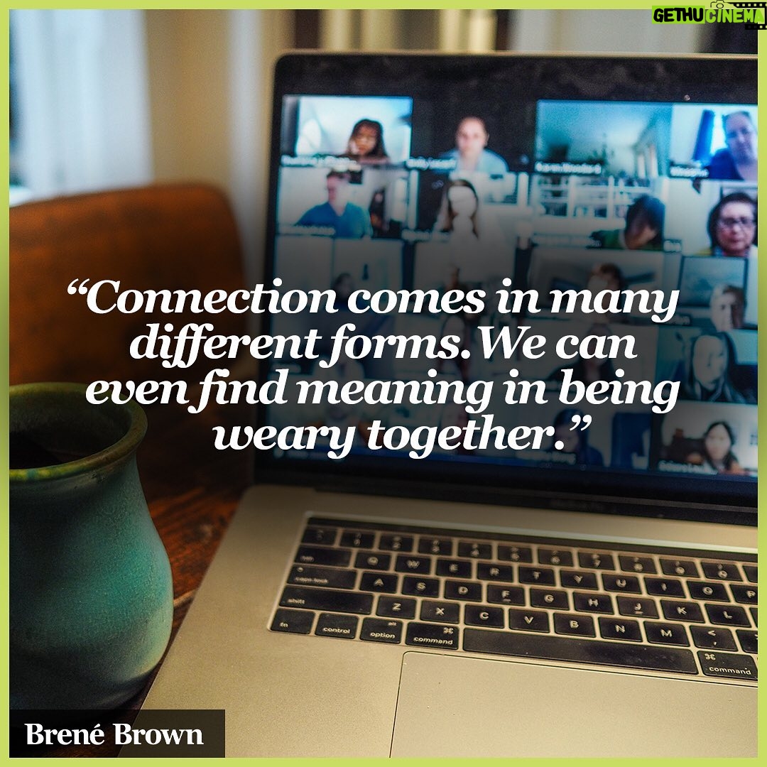 Brené Brown Instagram - We start every meeting with a two-word check-in. We take turns sharing two words that describe how we’re feeling that day. We all have the human need to see others and to be seen. The realness connects us. Today I'm feeling overwhelmed and focused. You?