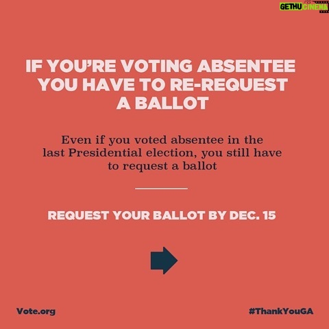 Brené Brown Instagram - Georgia, in this runoff election, you will decide the future of America. Here is how to make your voice heard: Check your voter registration status. The deadline to register to vote is December 7. If you turn 18 before January 5, please register to vote! Early voting begins December 14. If you want to vote by mail, request your absentee ballot ASAP. Go to vote.org for info on registration, voting early, and voting by mail! Your vote is your power! Thank you for showing up for our democracy! #ThankYouGA #WinWithBlackWomen