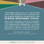 Brené Brown Instagram - Burnout. We’re all there. It’s exhausting. The good news? There’s a path through it. In this episode of #UnlockingUs I talk to Drs. Emily and Amelia Nagoski about their book, Burnout. I’ve been practicing their 7 “complete the stress cycle strategies” since we recorded the podcast and I must say: Total game changer! HUGE learning for me: Dealing with the STRESSOR is just one part of dealing with burnout. The other part is dealing with the STRESS by completing the stress cycle and getting through that emotions tunnel. You can listen to our conversation at the link in profile.
