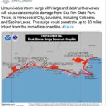 Brené Brown Instagram - ATTN Friends and neighbors close to the LA/TX border - officials are using the term UNSURVIVABLE to describe the surge. We know the drill. We know when to stay (wind) and when to go (surge). For those on the coast (they’re saying up to 30 miles inland) time to go! Be safe. Love and help each other. ❤️ Take important papers and share emergency contacts.