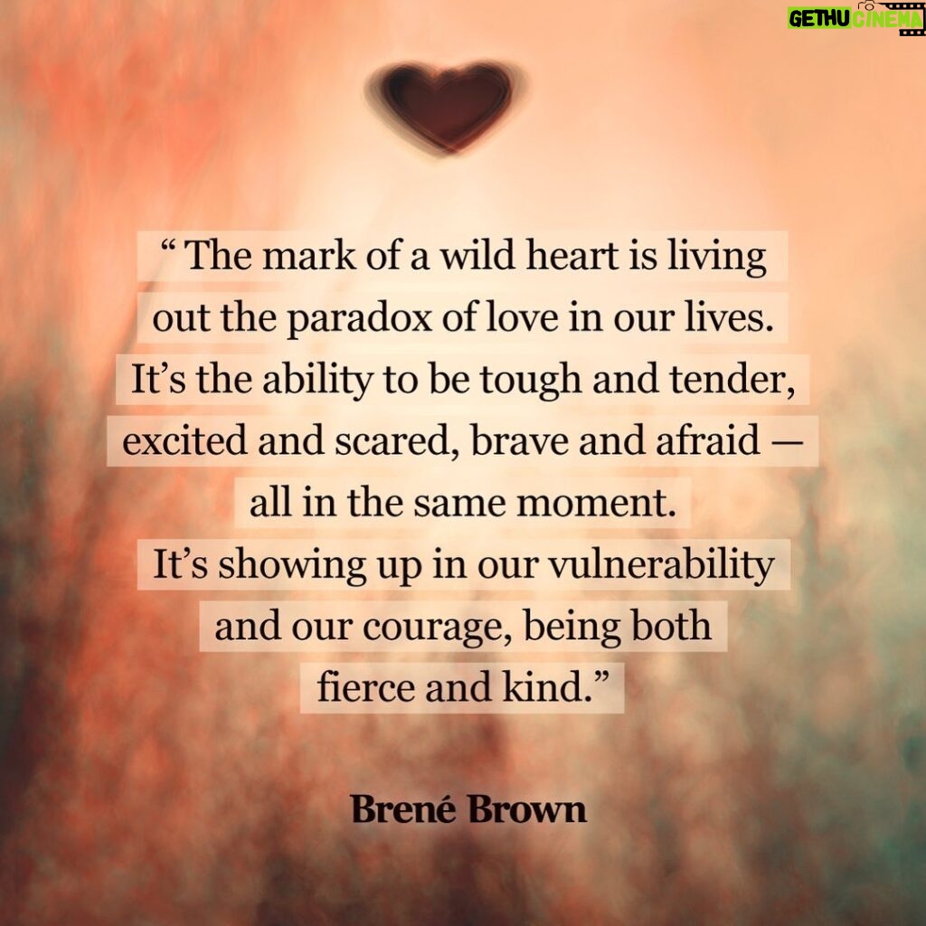 Brené Brown Instagram - Always straddling the tension and trying not to tap out.⁣ ⁣ Forever convincing ourselves that we can hold so many contradictory pieces and feelings.⁣ ⁣ Not only are tension and contradictory pieces OK and normal — they're the magic sauce.⁣ ⁣ Carl Jung called the paradox one of our most valued spiritual possessions and a great witness to the truth. He wrote, “Only the paradox comes anywhere near to comprehending the fullness of life.”⁣ ⁣ Sometimes beautiful. Sometimes terrible. Always deeply human. ❤️