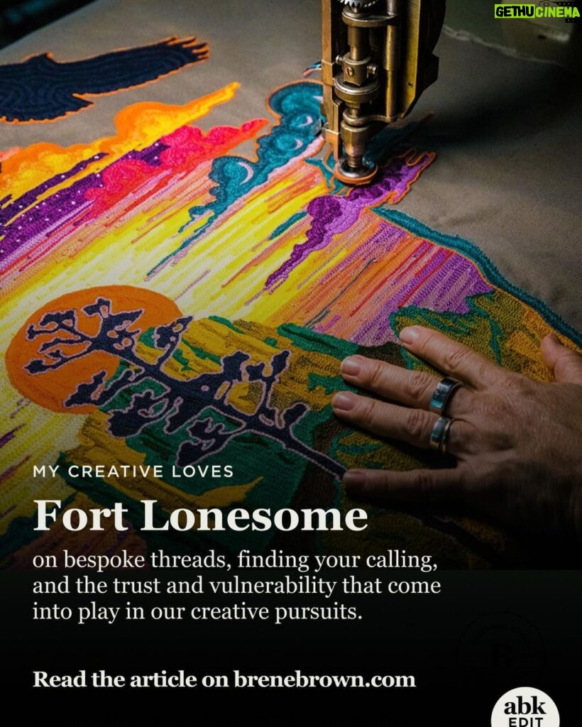 Brené Brown Instagram - I can’t wait for y’all to meet one of my creative loves — Fort Lonesome! They’re featured on the ABK Edit today. This quote from Kathie Sever, the @ftlonesome founder, is so powerful. And when it comes to our creations, it’s very tough to NOT personalize. Check out the ABK Edit on brenebrown.com. The link is in profile (and we’re so proud of this new content). See you on the flip side of the ego-landscaping! Slide one: 📸 by @minkmade Slide two: 📸 by @wynnmyers