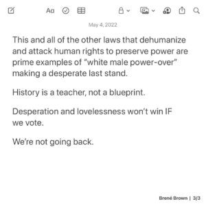 Brené Brown Instagram - Vote. #LFG