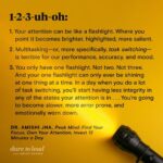 Brené Brown Instagram - When Dr. @amishipjha and I finished recording this podcast and she signed off, my sister Barrett and I just sat in the studio staring at each other. After about 90 seconds, we both said, “Oh, shit.” In this episode, we learn all about focus, attention, and the myth of multitasking. I also got to ask some weird questions for a friend. 😉 Questions like: Why do I need to turn down the radio in the car to see better? And why do “Law & Order” reruns help me code data and write? Point your focus flashlight on this episode of “Dare to Lead” and learn why we’re all so damn tired.