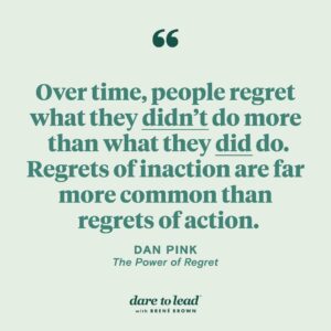 Brené Brown Instagram - Loved this conversation with @danielpink on his new book. Regret is a tough but important teacher.