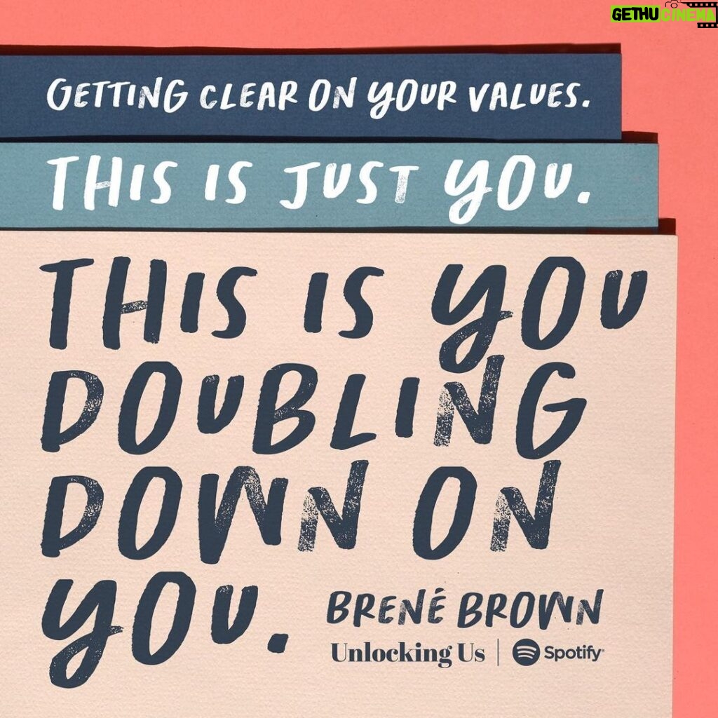 Brené Brown Instagram - “Unlocking Us” is back, and we are starting the year with a deep dive into values. I’m not a fan of resolutions, but I absolutely believe in the power of resetting. I can’t think of a more powerful way to double down on ourselves than getting clear on our values and the behaviors that support them. And the shit that gets in the way.  Barrett and I talk through a values exercise PDF that we made for you to do your own values work. Of course, I have several “in real time” learning moments that meet our requirement of “awkward” for sure. Of all the work we do with leaders and teams, this is probably the biggest game changer. Your PDF is on the home page of brenebrown.com and ready for you to download and print. Let’s go!