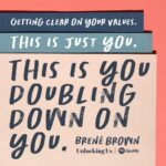 Brené Brown Instagram - “Unlocking Us” is back, and we are starting the year with a deep dive into values. I’m not a fan of resolutions, but I absolutely believe in the power of resetting. I can’t think of a more powerful way to double down on ourselves than getting clear on our values and the behaviors that support them. And the shit that gets in the way.  Barrett and I talk through a values exercise PDF that we made for you to do your own values work. Of course, I have several “in real time” learning moments that meet our requirement of “awkward” for sure. Of all the work we do with leaders and teams, this is probably the biggest game changer. Your PDF is on the home page of brenebrown.com and ready for you to download and print. Let’s go!