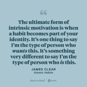 Brené Brown Instagram - I am back in the recording studio as of this week, y’all, and couldn’t be more excited! We won’t officially be out with any new episodes of “Unlocking Us” or “Dare to Lead” until the week of January 24. But in the meantime . . .

For the next two weeks on “Unlocking Us,” enjoy this amazing two-part crossover series that ran on “Dare to Lead” last year.

It’s the great conversation I had with @jamesclear, author of the best-selling book “Atomic Habits.” If you’re trying to create new habits, or break old ones, this is the place to start. James’ book has changed the way I think about how I live and lead.