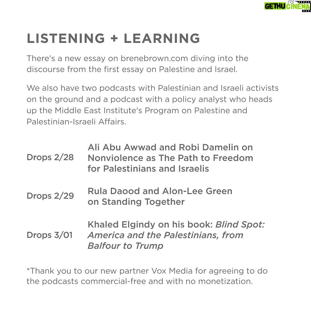 Brené Brown Instagram - I appreciate the difficult and rigorous debate in comments on the website. I’m listening and learning. Comments are closed here but will be open on the website for one week. My intention with the new essay and the podcasts is not to change your mind about me or to change your beliefs. My intention is to share what I’m learning for the purpose of me being a better global citizen and highlighting work that is, in my opinion, important and could make a difference in the lives of many people. It’s important to note that I’ve read every comment, and we’re not going to agree on everything. Link in profile.