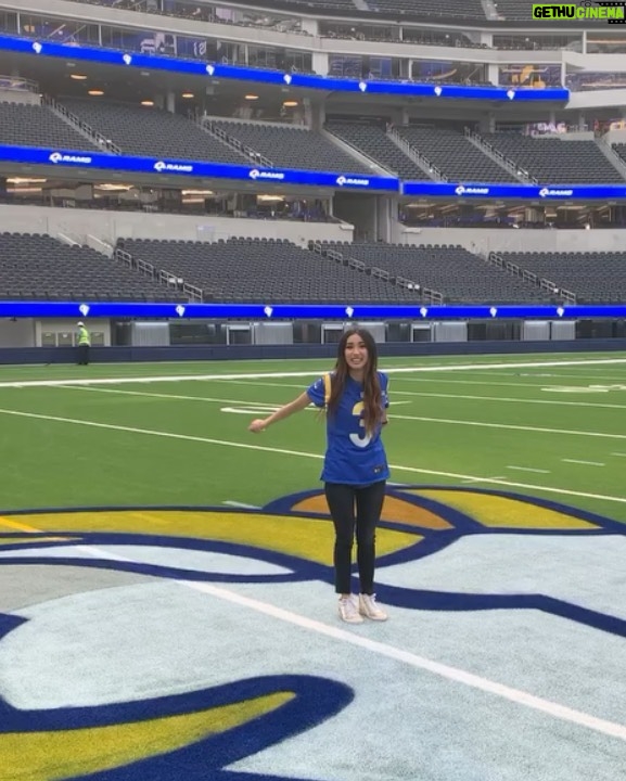 Brenda Song - 163.3K Likes - Still can’t believe this happened!! Thank you soo much for having me @rams ! I’m still in shock! Also, @aarondonald99 should watch out, there’s a new defensive tackle in the locker room!