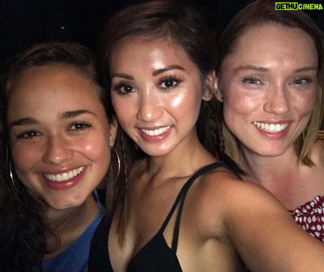 Brenda Song Instagram - Sweaty dinner selfies with these 2 hot mamas🔥❤️🖤 @changelandmovie @claregrant @rosevictoriawilliams
