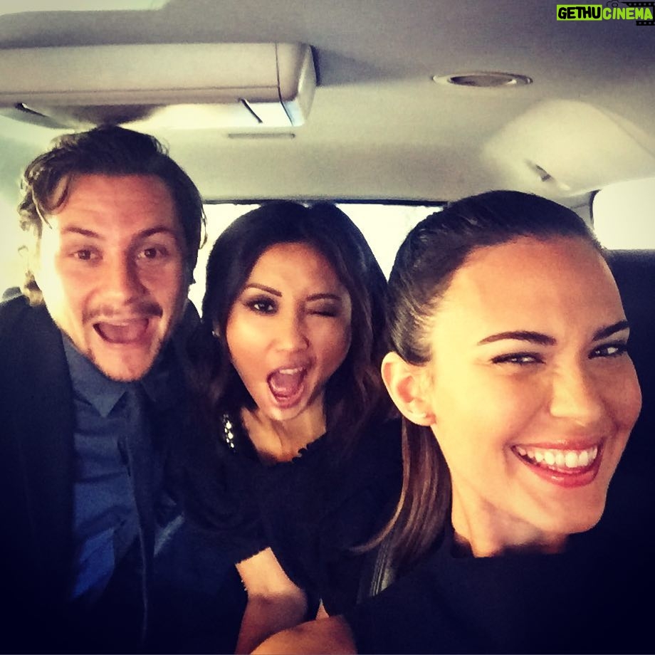 Brenda Song Instagram - On our way to the @cbs upfronts!! #puregenius @odetteannable @augustusprew