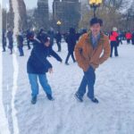 Brenna D'Amico Instagram - SNOWBALL FIGHHTTT!! #snow #nyc #yay Washington Square Park
