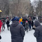 Brenna D'Amico Instagram - SNOWBALL FIGHHTTT!! #snow #nyc #yay Washington Square Park