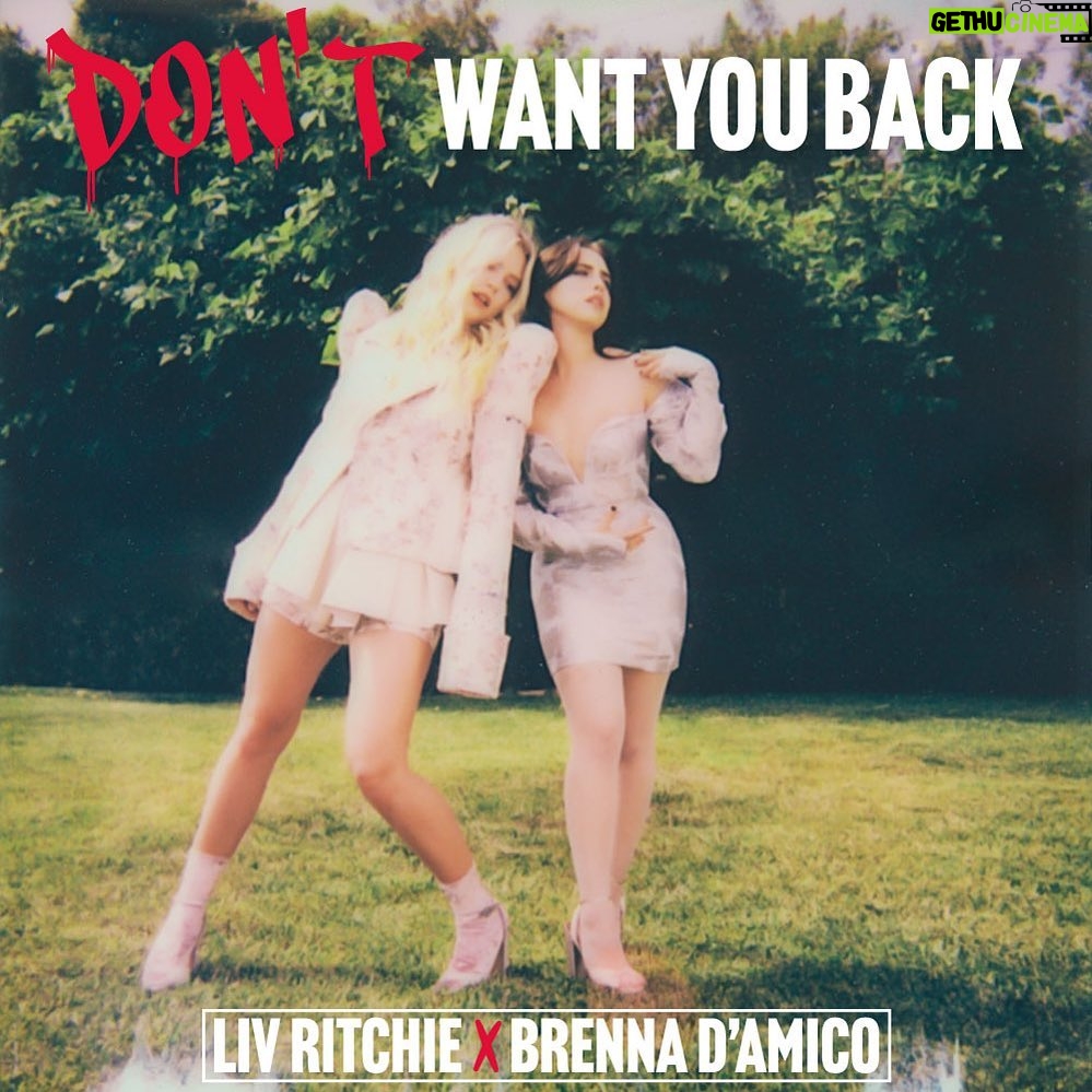 Brenna D'Amico Instagram - Our song ‘DONT WANT YOU BACK’ is out 8/27! Liv and I are SO hyped & It would mean SO much to us if y’all could pre-save it! Head to the link in my bio, it helps us out a ton and you won’t regret it ;) AHHH! #DWYB 🙅🏼‍♀️🙅🏻‍♀️💋