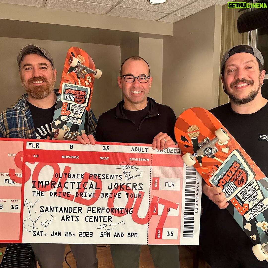 Brian Quinn Instagram - Last night kicked off the new Impractical Jokers Live tour. It was the first time I’ve been on a stage of that size since before the pandemic. To say I was nervous is an understatement. We sold out both shows. I didn’t realize this because I was so nervous about the material and my ability to still deliver it that I didn’t look at ticket sales. So when I walked on stage and saw all those people, it really blew me away. Every seat was filled and every face was happy to be there and ready to laugh. The energy and love that was sent our way was overwhelming. It was a wave of goodwill and joy. I am very grateful. Thank you. I had the time of my life last night and am really looking forward to the rest of this tour. I may be a little rusty, but now I remember how much I love being in front of a crowd. Thank you for that. It was a party. So much fun. Come be a part of it.