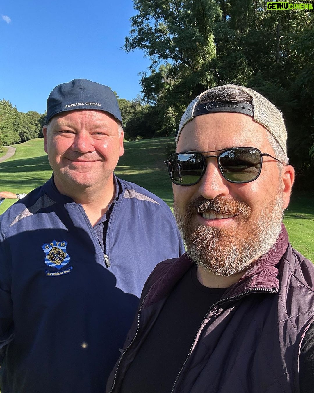 Brian Quinn Instagram - Guffaw and Order!!!! I’m golfing with Officer @troyalden today. I say golfing but I really mean drinking and watching him golf. I suck at the golfing.