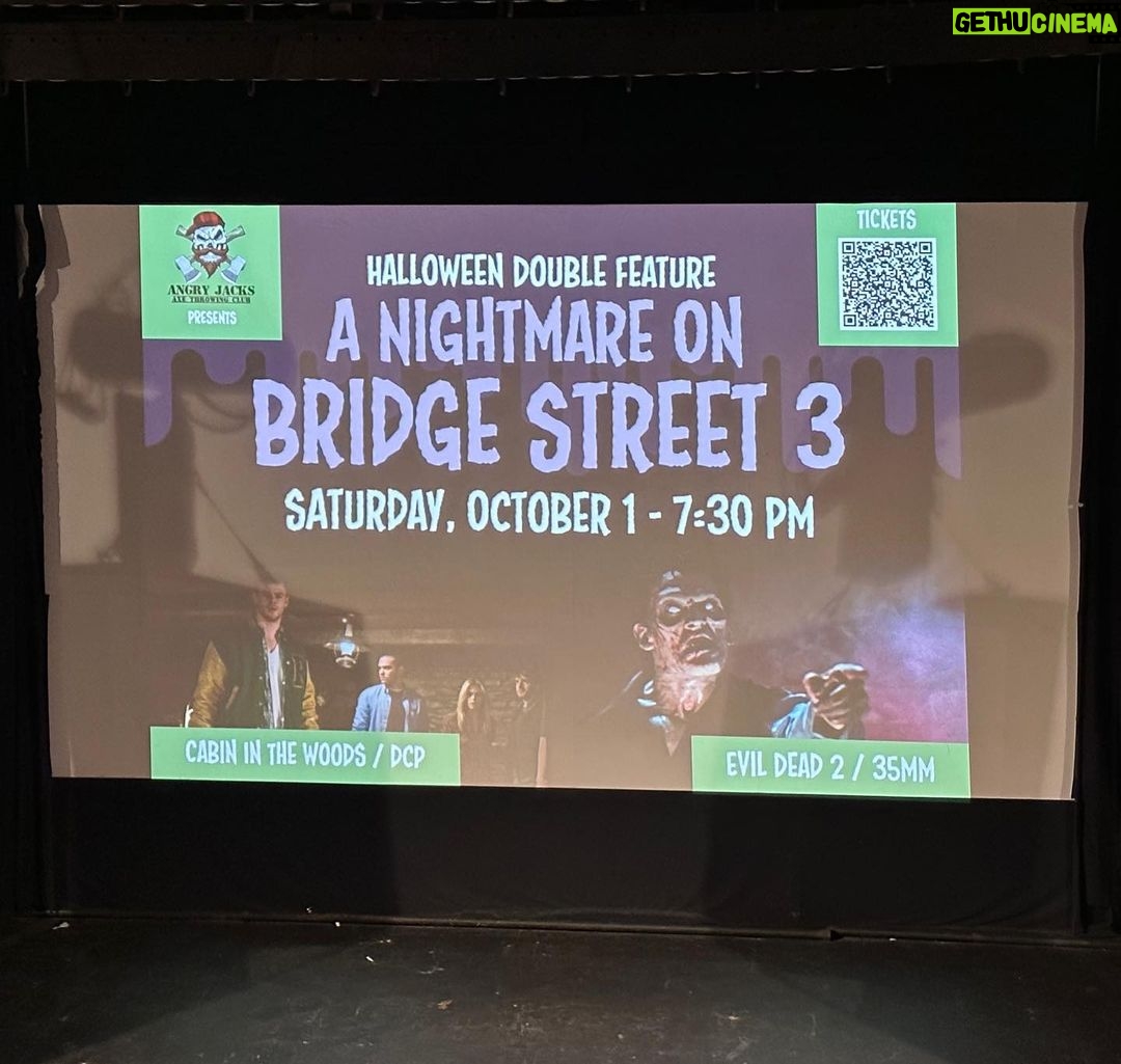 Brian Quinn Instagram - Kicked off October correct by driving down to @thecolonialtheatre to see Evil Dead 2 on 35mm for the first time in my life. One of my favorite movies and I loved every dropped frame and scratchy scene that the print had. Forgot how much fun it is to watch movies on film. The audience loved every second of the movie. @shemp_malone got many applause breaks. Tonight is Army Of Darkness for me!