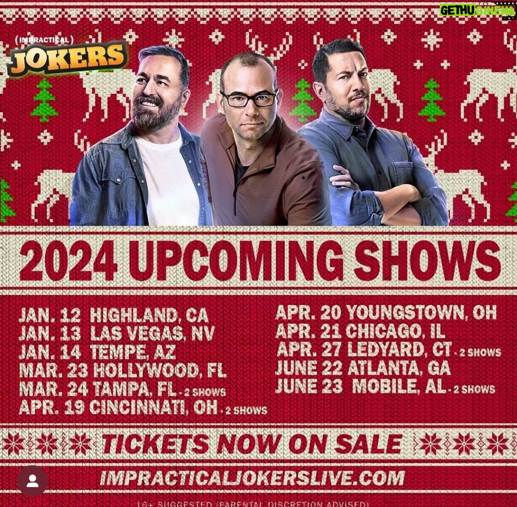 Brian Quinn Instagram - New Impractical Jokers Live shows announced. If you’re looking for a last minute gift idea, buy them the gift of laughter. Right? Some cabins are left for the cruise too. Think about it. I don’t tour like the other guys do, and I’m not sure how much more touring I’ll be doing after this so if you wanna see your old pal BQ on stage, now’s the time.