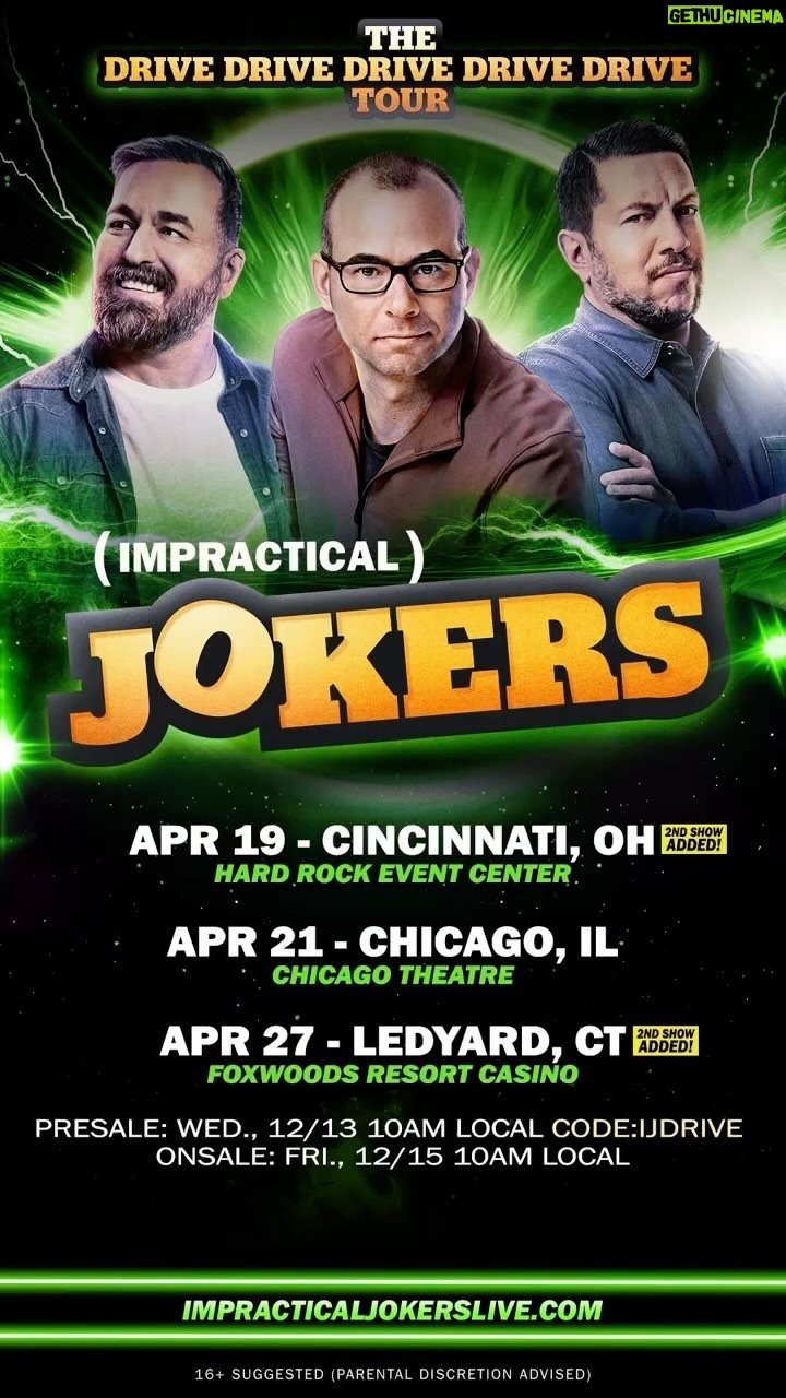 Brian Quinn Instagram - Presale is today and tomorrow guys! Use code IJDRIVE to get your tickets.
