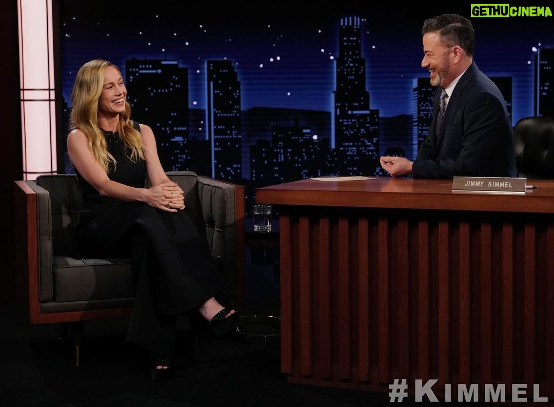 Brie Larson Instagram - Always smiles when I get to hang on the @jimmykimmellive couch. @abcnetwork tonight ☁️