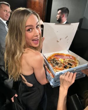 Brie Larson Instagram - wouldn’t be a proper premiere in Rome without pizza 🍕 #FastX out everywhere May 19