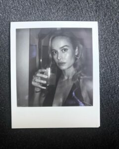 Brie Larson Instagram - A black dress and Polaroid kind of night  Hair @brycescarlett Styling @samanthamcmillen_stylist Makeup @yukari.makeup